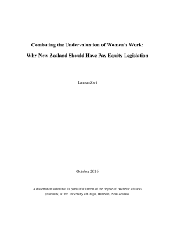 Combating the Undervaluation of Women`s Work
