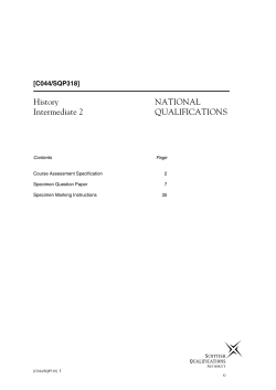 History NATIONAL Intermediate 2 QUALIFICATIONS