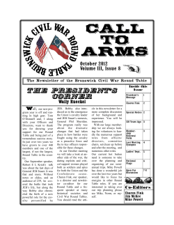Call to Arms: October 2012 - Brunswick Civil War Round Table