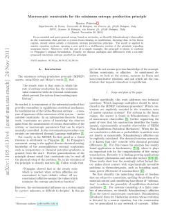 Macroscopic constraints for the minimum entropy production principle