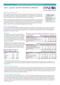 Aliquot types TUBERCULOSIS SPECIMEN BANK