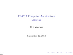 CS4617 Computer Architecture