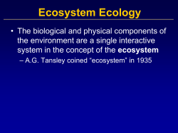 Ecosystem Structure - Napa Valley College