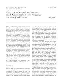 A stakeholder Approach to CSR - American University of Beirut