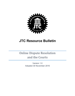 Online Dispute Resolution and the Courts