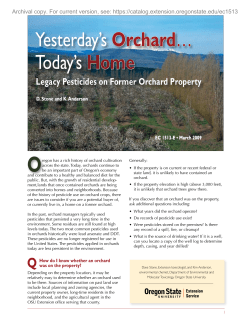 Legacy Pesticides on Former Orchard Property