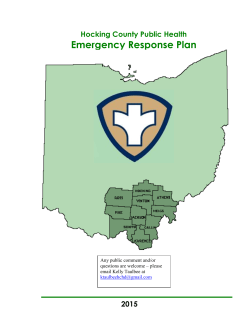 Emergency Response Plan - Hocking County Health Department