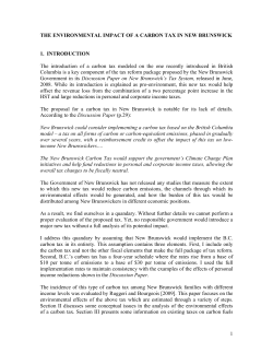 1 THE ENVIRONMENTAL IMPACT OF A CARBON TAX IN