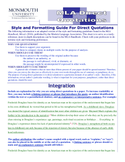 MLA: Direct Quotations