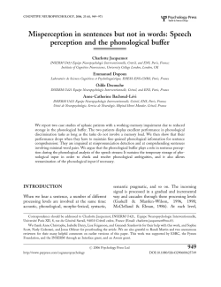 Misperception in sentences but not in words