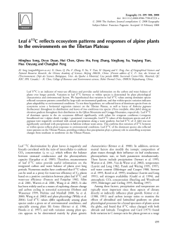 Leaf &delta;13C reflects ecosystem patterns and responses of alpine