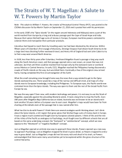 The Straits of WT Magellan: A Salute to WT Powers by Martin Taylor