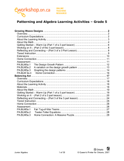 Patterning and Algebra
