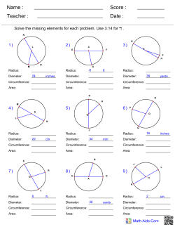 Area and Circumference of Circles Worksheet