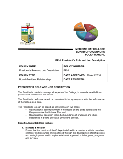 BP-1 President`s Role and Description