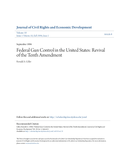 Federal Gun Control in the United States: Revival of the Tenth