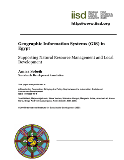 Geographic Information Systems (GIS) in Egypt Supporting Natural
