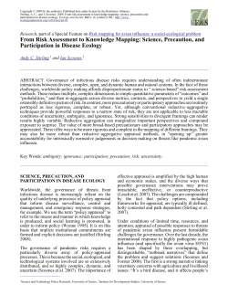 From Risk Assessment to Knowledge Mapping: Science, Precaution