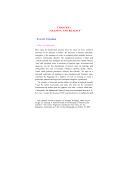CHAPTER 1 MEANING AND REALITY