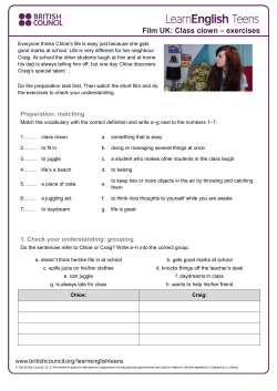 Film UK: Class clown – exercises