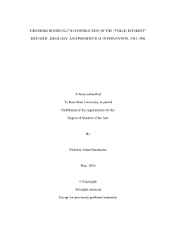 THEODORE ROOSEVELT`S CONSTRUCTION OF THE &ldquo;PUBLIC