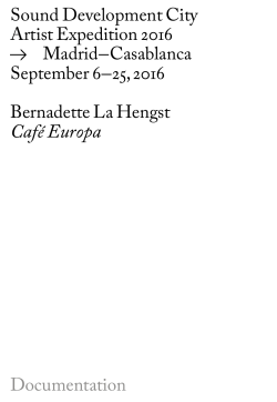 Caf&eacute; Europa - Sound Development City