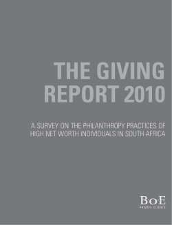 A survey on the philAnthropy prActices of high net Worth individuAls