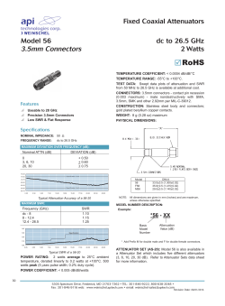 Models 56 Fixed Coaxial Attenuators, 3.5mm, dc-26.5