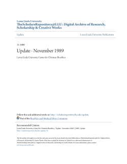 Update - November 1989 - TheScholarsRepository@LLU: Digital