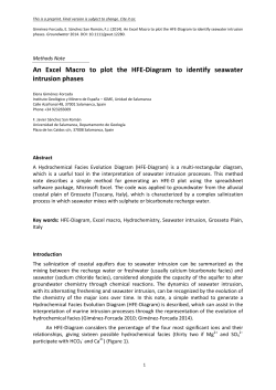 An Excel Macro to plot the HFE-Diagram to identify seawater