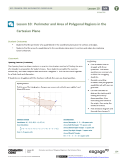 Lesson 10: Perimeter and Area of Polygonal Regions in