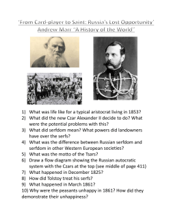 1) What was life like for a typical aristocrat living in 1853? 2) What