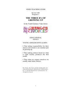 THE THREE R`s OF GROWING UP