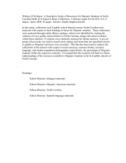A Descriptive Study of Resources for Hispanic Students in North