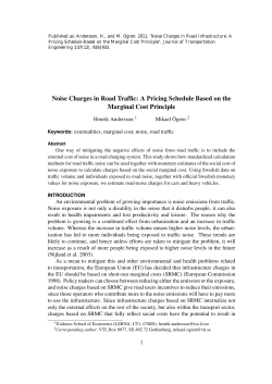 Noise Charges in Road Traffic: A Pricing Schedule Based on