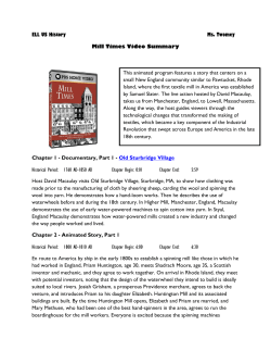 ELL US History Ms. Twomey Mill Times Video Summary Chapter 1