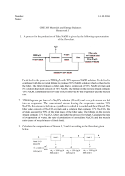 14-10-2016 Name: CHE 205 Materials and Energy Balances