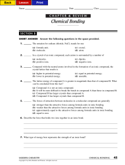 Chemical Bonding