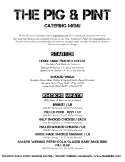 Catering Menu Starter Smoked Meats