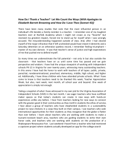 How Do I Thank a Teacher? - Virginia Association of Independent