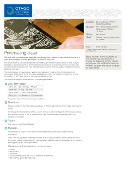Printmaking class - Otago Polytechnic