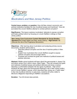 Muckrakers and New Jersey Politics