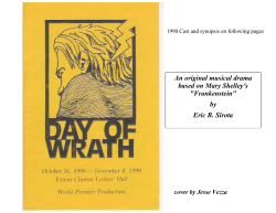 An original musical drama based on Mary Shelley`s "Frankenstein