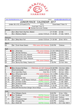 junior race calendar 2017