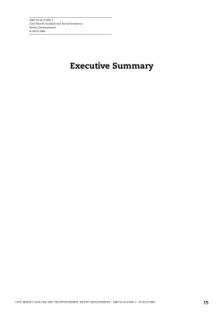 Cost-Benefit Analysis and the Environment: Recent