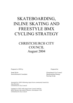 Skateboarding, Inline Skating and Freestyle BMX Cycling Strategy