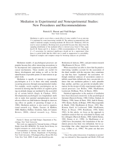 Mediation in Experimental and Nonexperimental Studies: New
