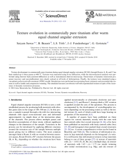 Texture evolution in commercially pure titanium after warm equal