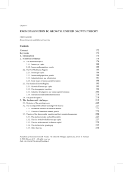 from stagnation to growth: unified growth theory