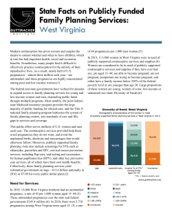 State Facts on Publicly Funded Family Planning Services: West